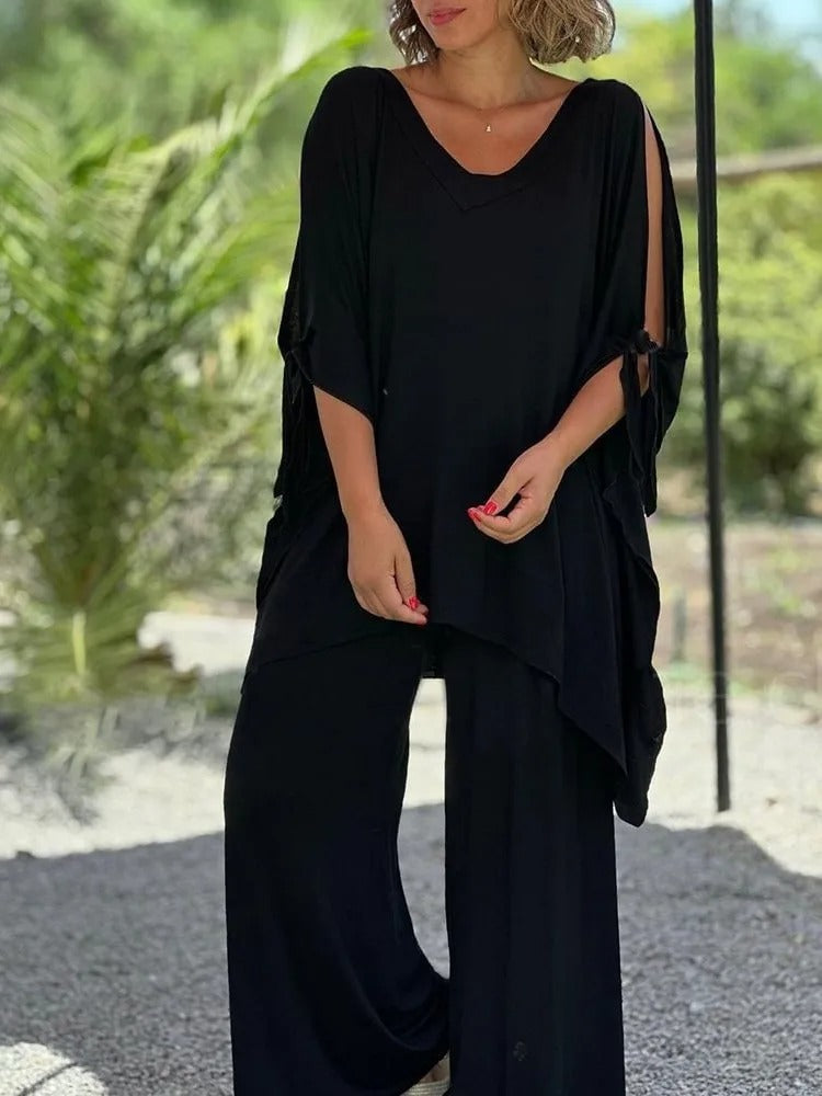 Úrsula™ | Conjunto de túnica y pantalón con hombros descubiertos