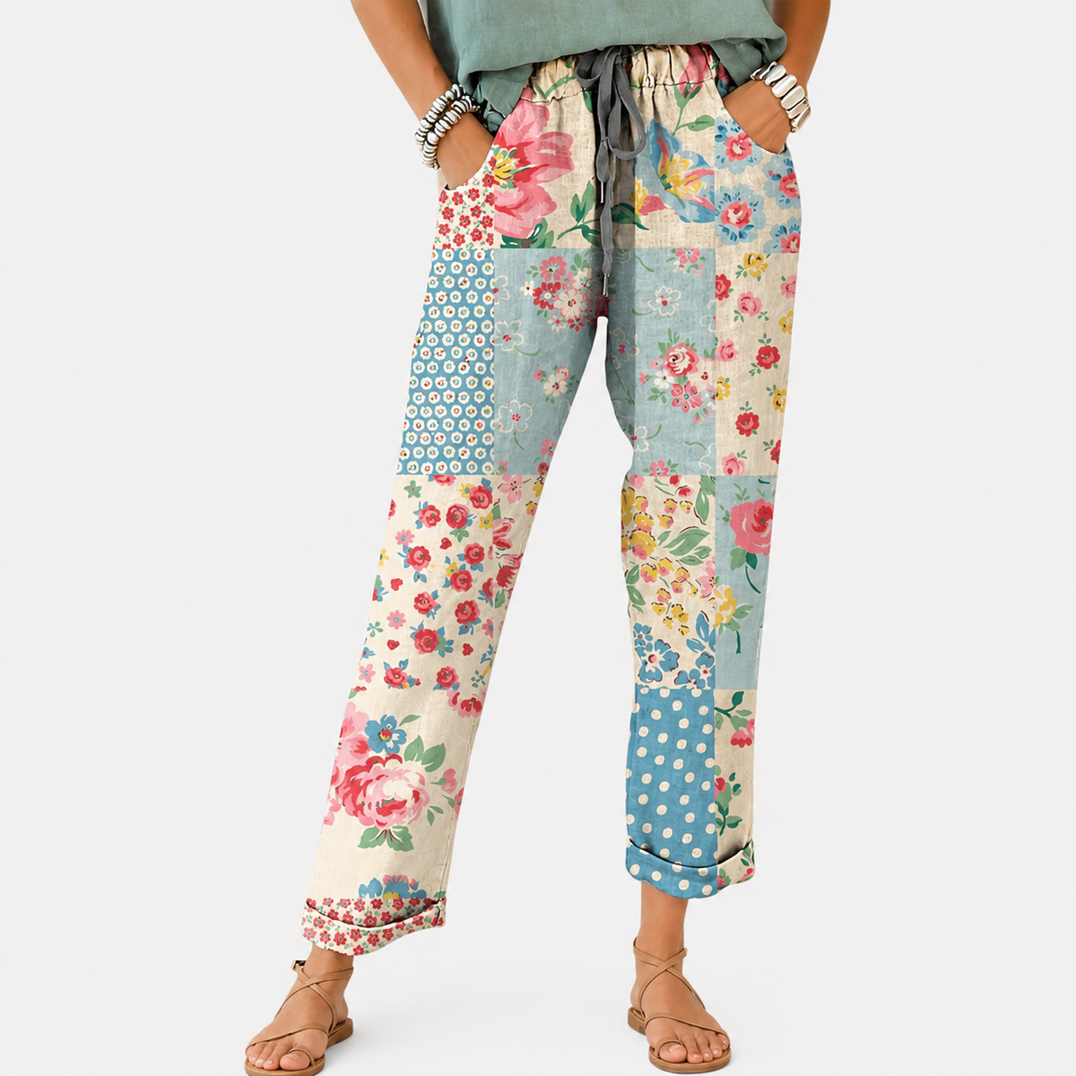 Pantalón casual mujer con bolsillos