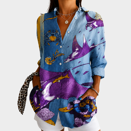 Blusa ligera con estampado colorido