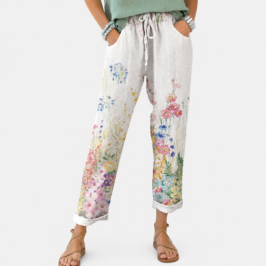 Pantalones casuales de mujer sin cierre.
