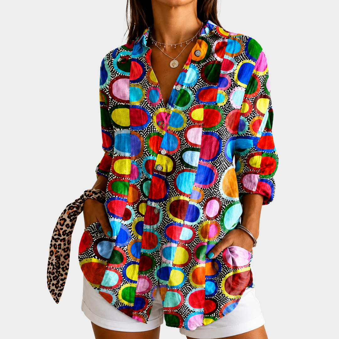 Blusa ligera con estampado colorido