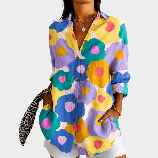 Blusa ligera con estampado colorido