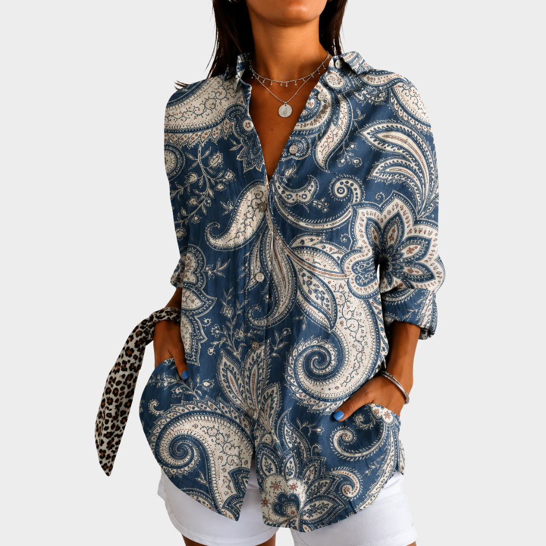 Blusa ligera con estampado colorido