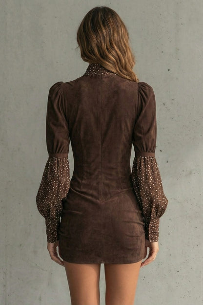 Serelinne – Minivestido retro con mangas abullonadas