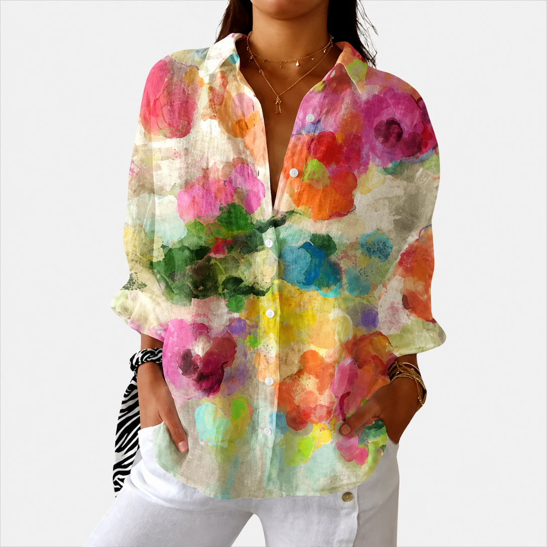 Blusa ligera con estampado colorido