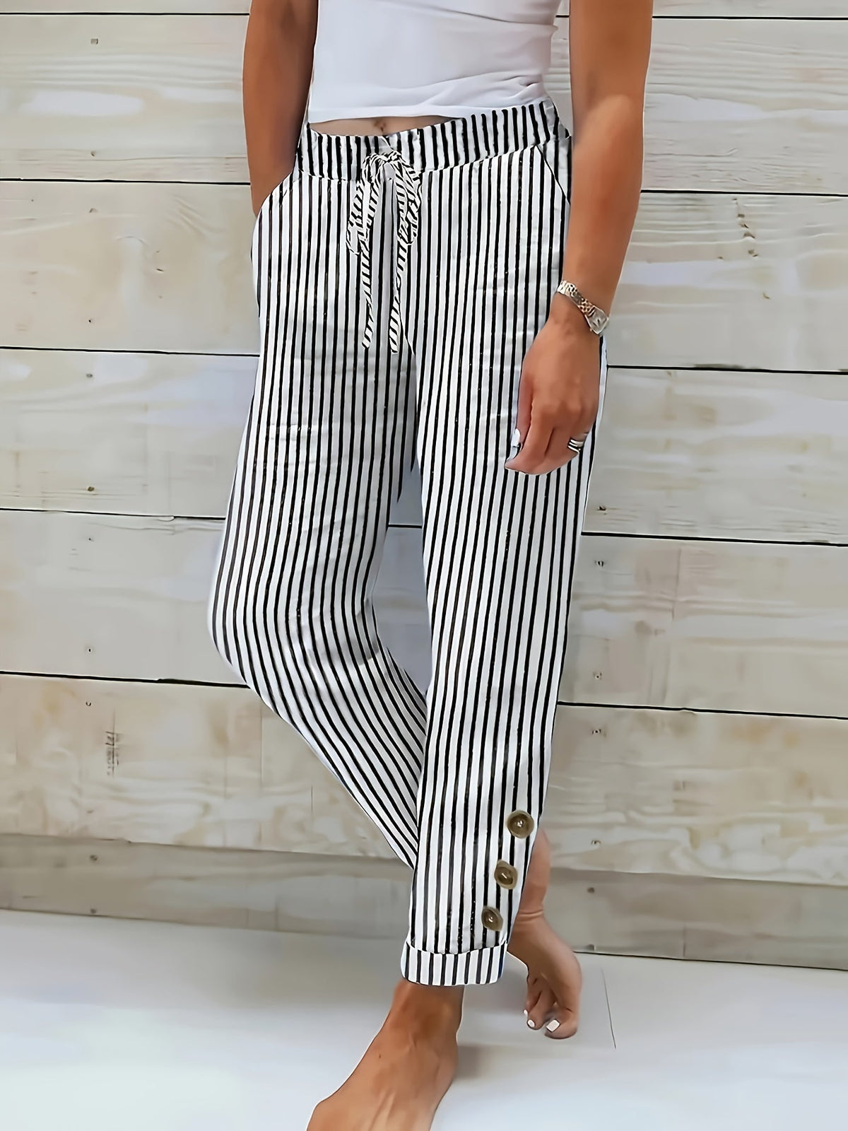 Raquelle - Pantalón casual a rayas
