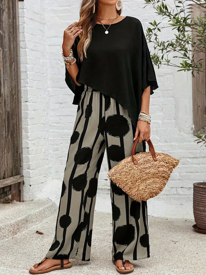 Valeriana™ | Conjunto de top asimétrico y pantalón estilo boho