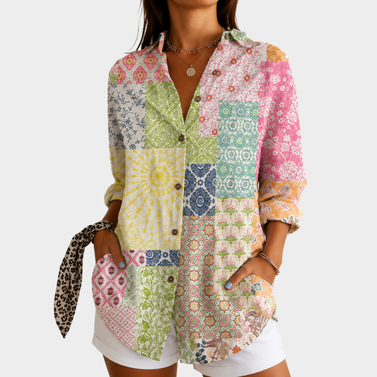 Blusa ligera con estampado colorido