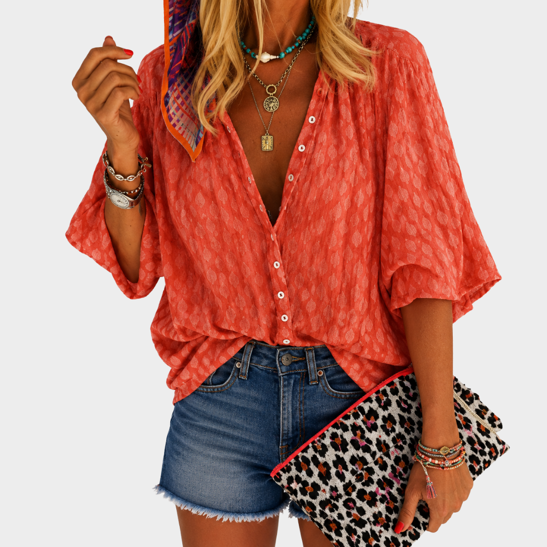 Blusa ligera con estampado colorido
