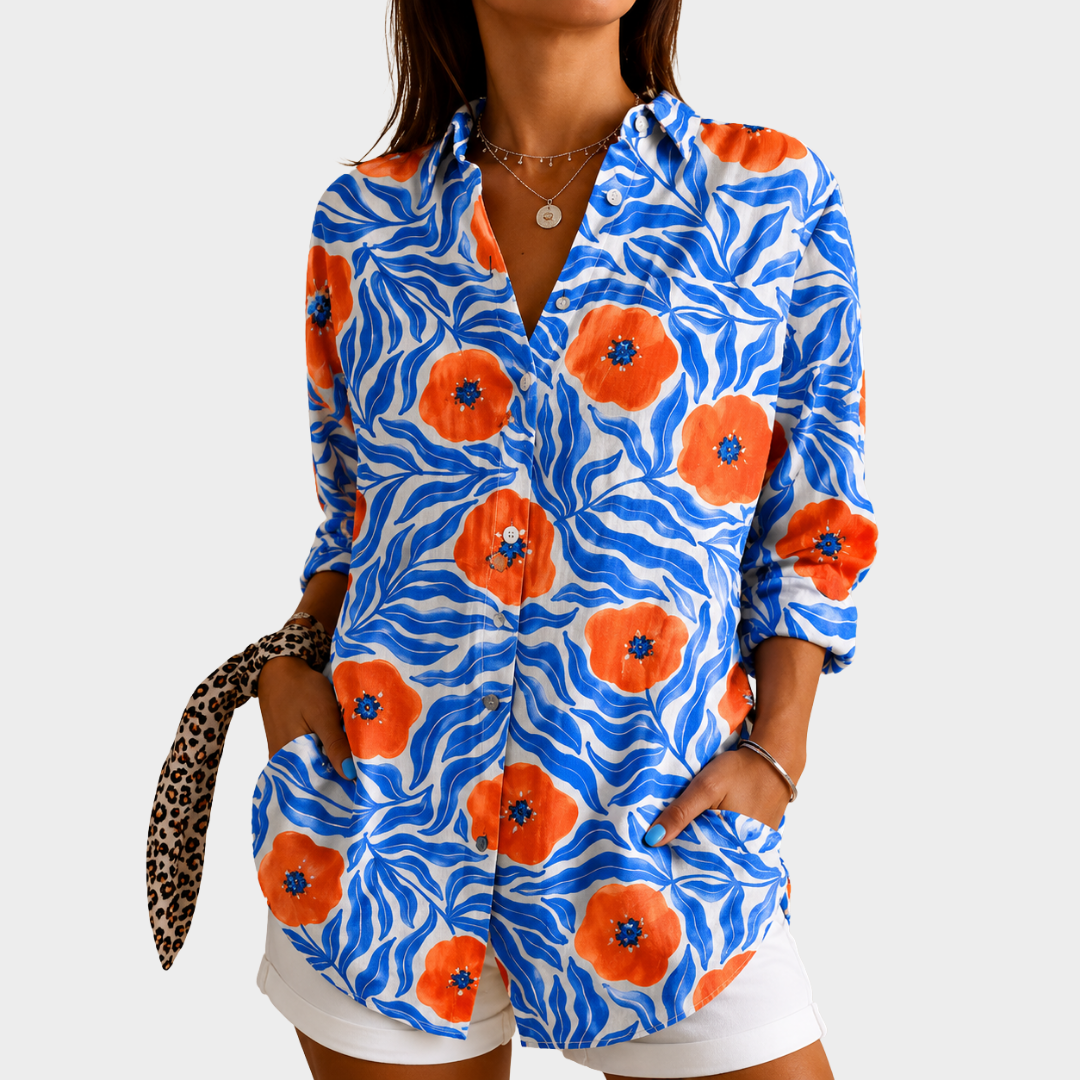 Blusa ligera con estampado colorido