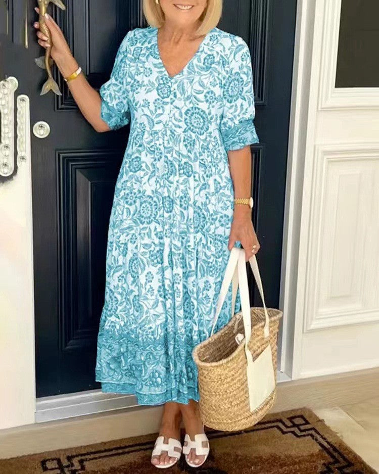 Keisha | Elegante vestido floral con escote en V