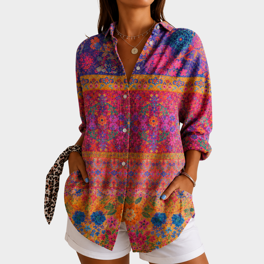 Blusa ligera con estampado colorido