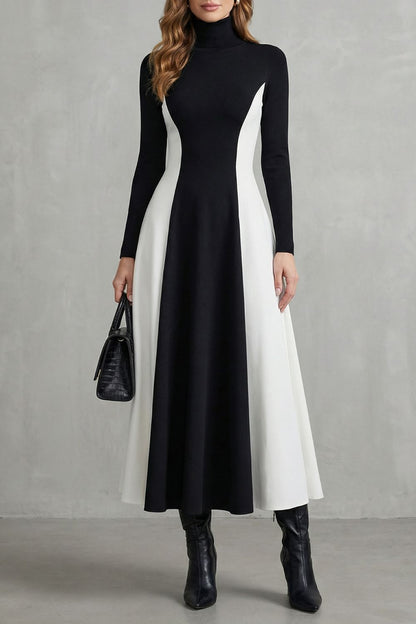Mariveille – Vestido de cuello alto estructurado y con contraste