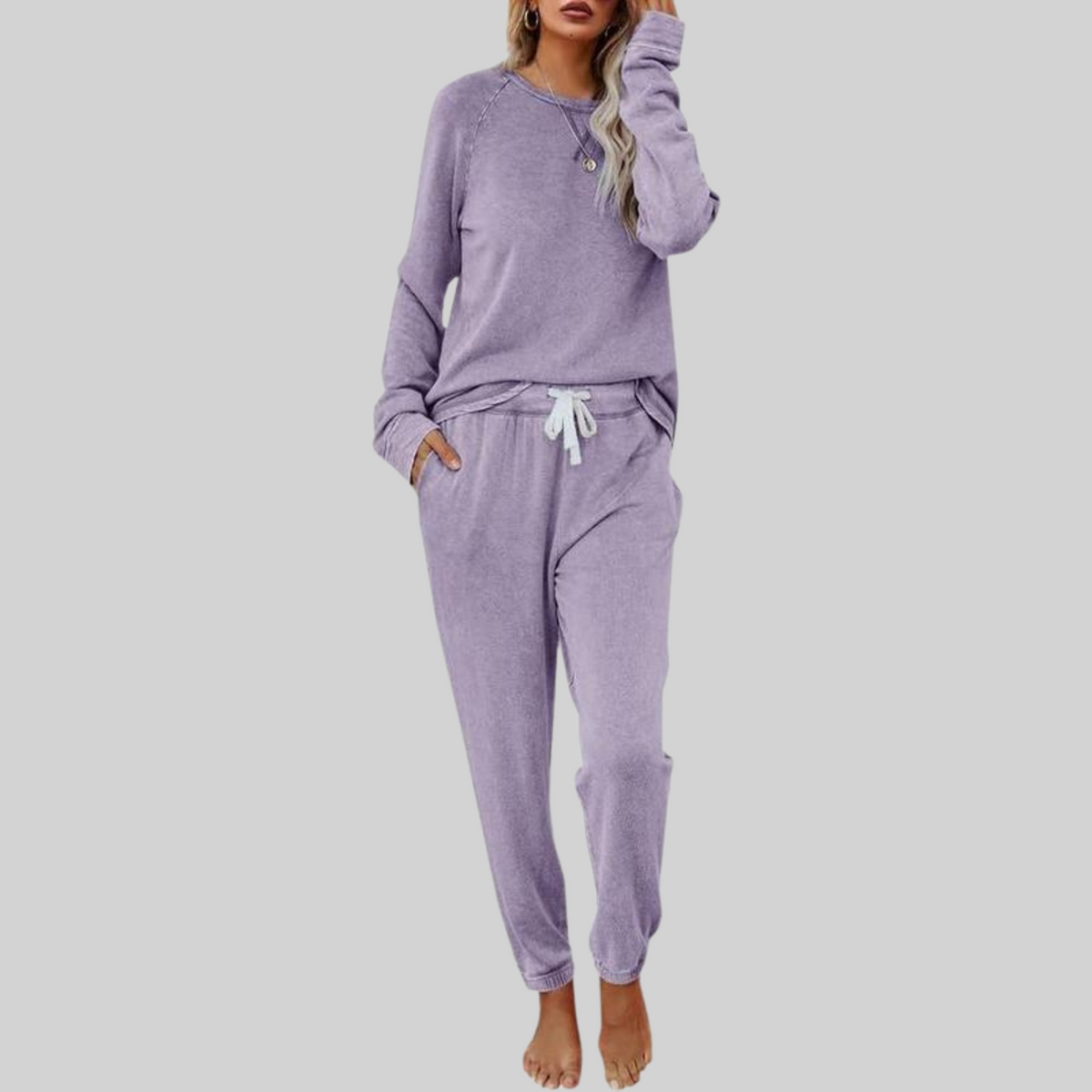 JOCELYN™ - Conjunto informal de manga larga con pantalón deportivo