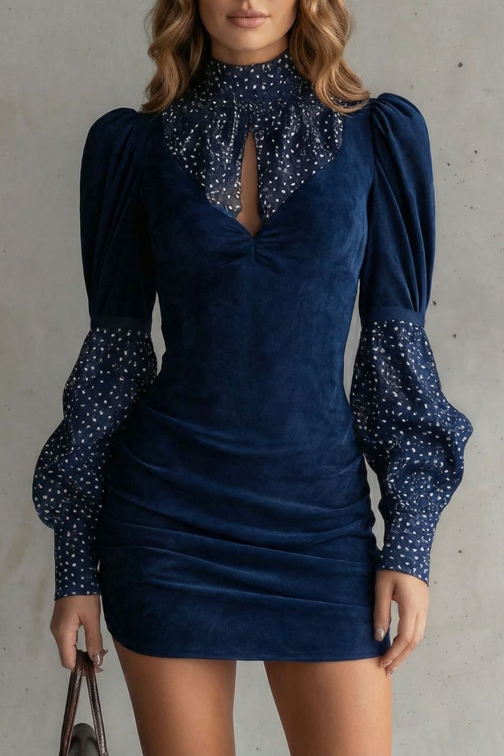 Serelinne – Minivestido retro con mangas abullonadas