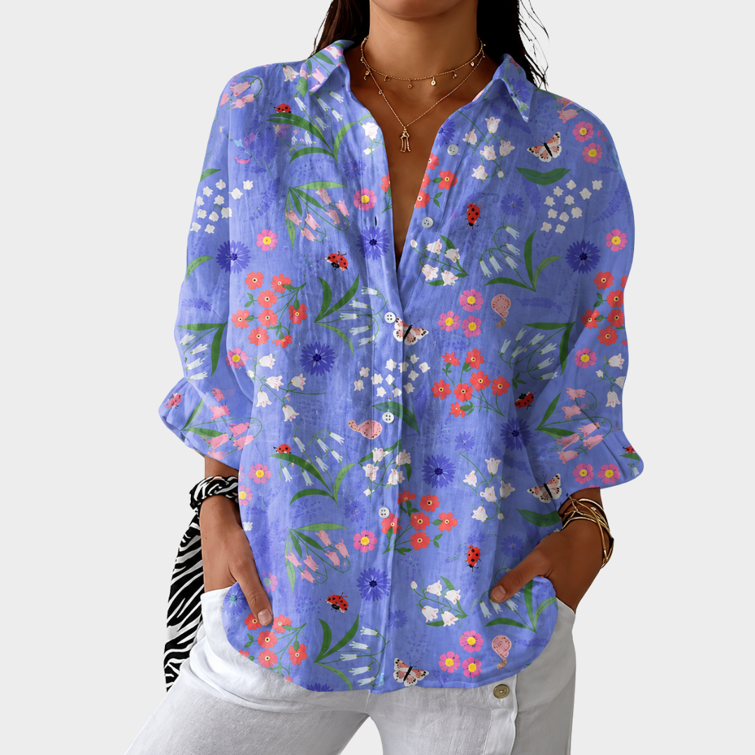 Blusa ligera con estampado colorido