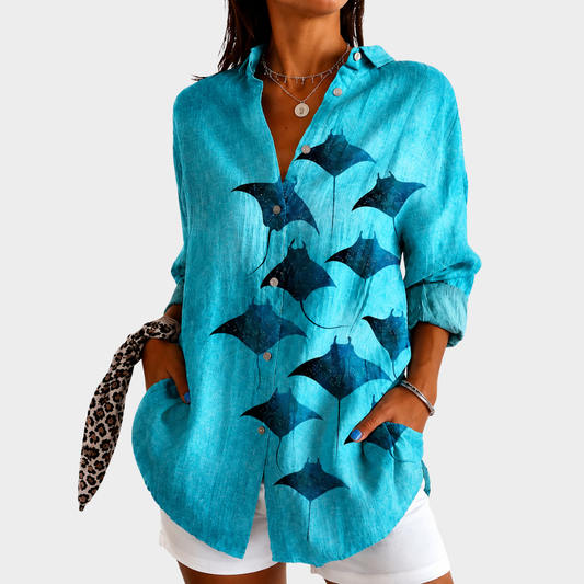 Blusa ligera con estampado colorido