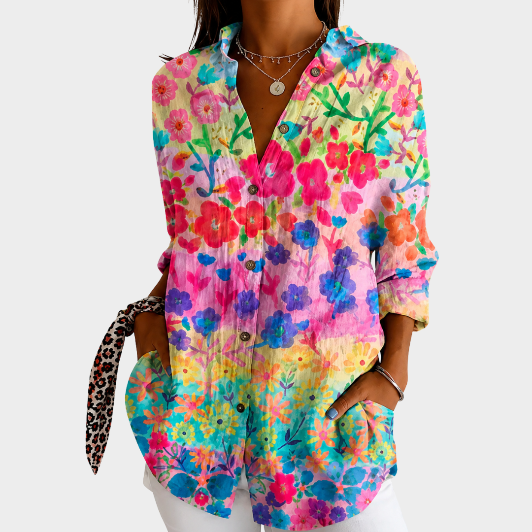 Blusa ligera con estampado colorido