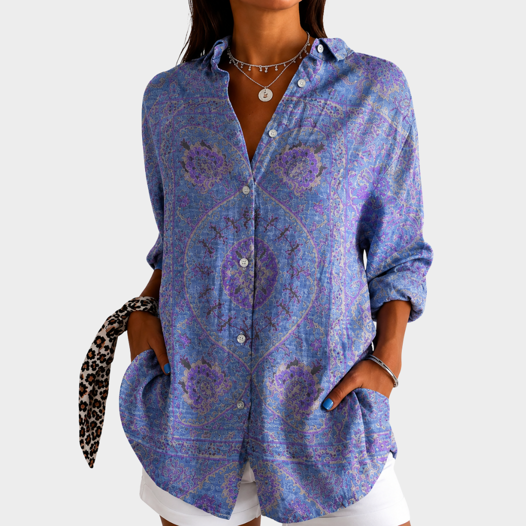 Blusa ligera con estampado colorido