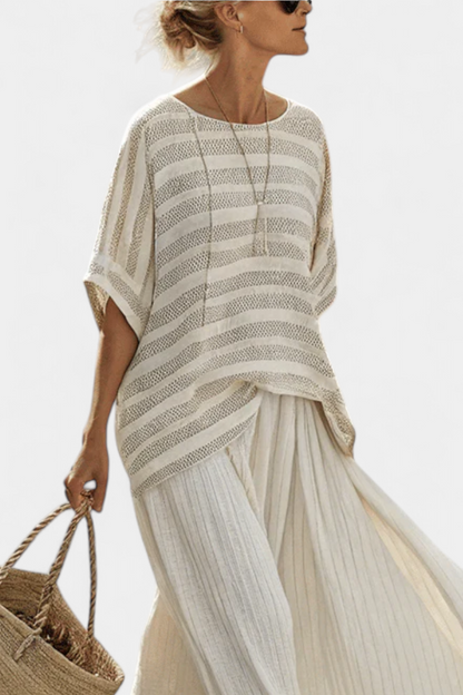 Westlyn | Conjunto de lino con suaves rayas