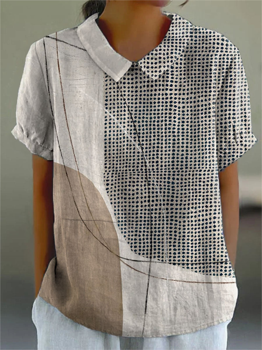 Lana | Blusa de lino abstracta