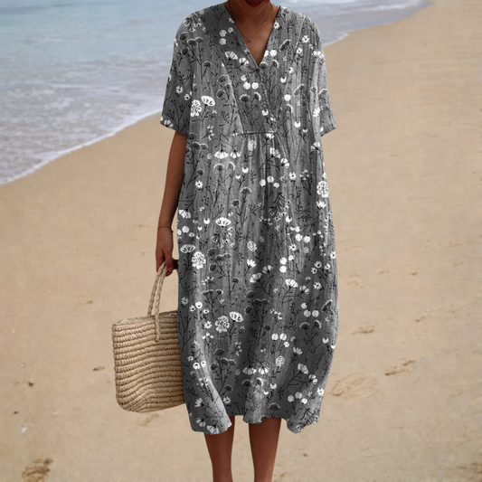 Camille | Vestido largo floral minimalista