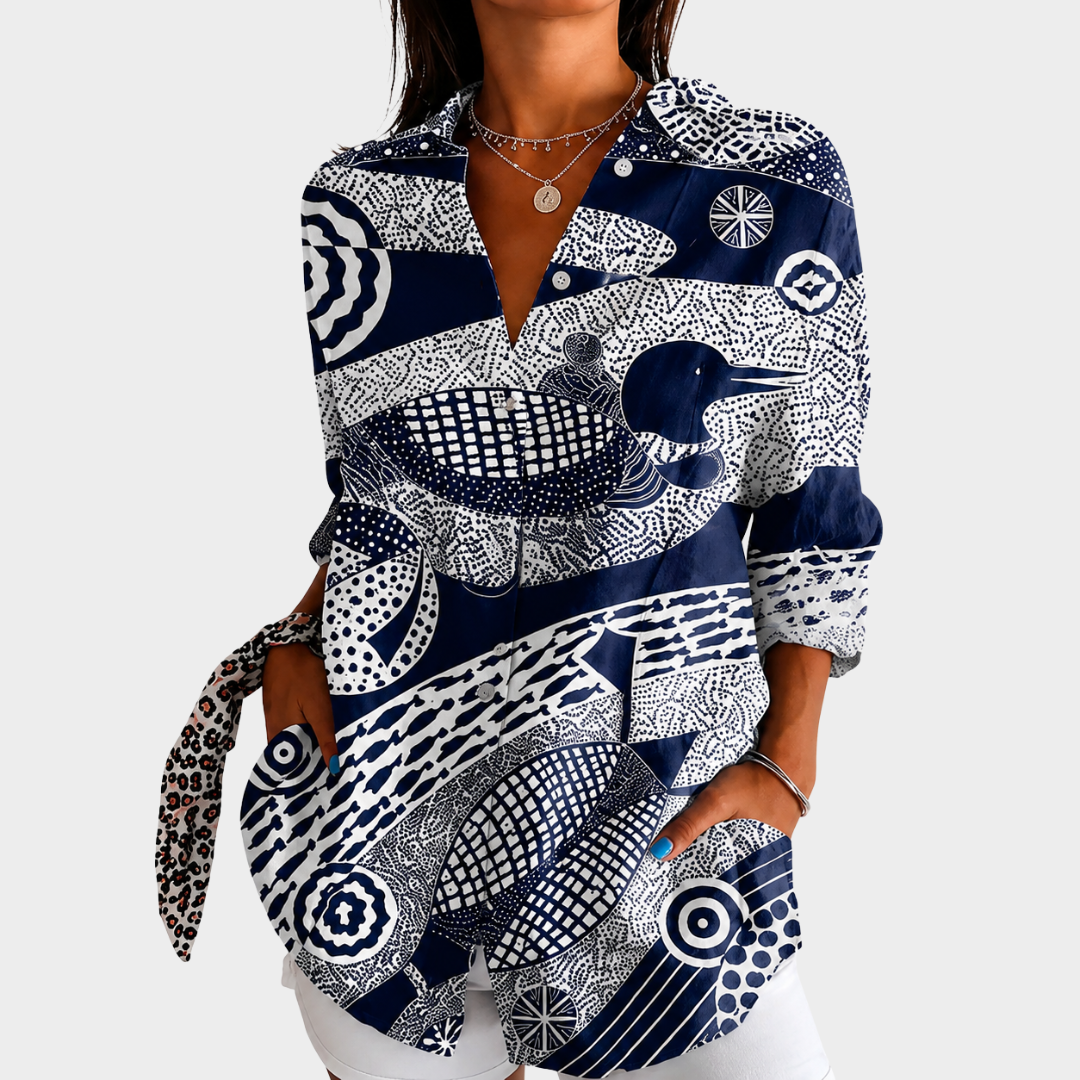 Blusa ligera con estampado colorido