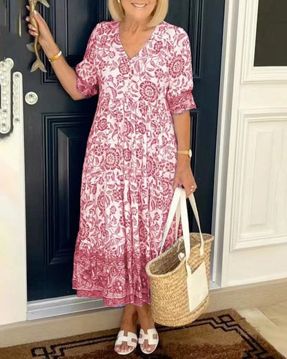 Keisha | Elegante vestido floral con escote en V