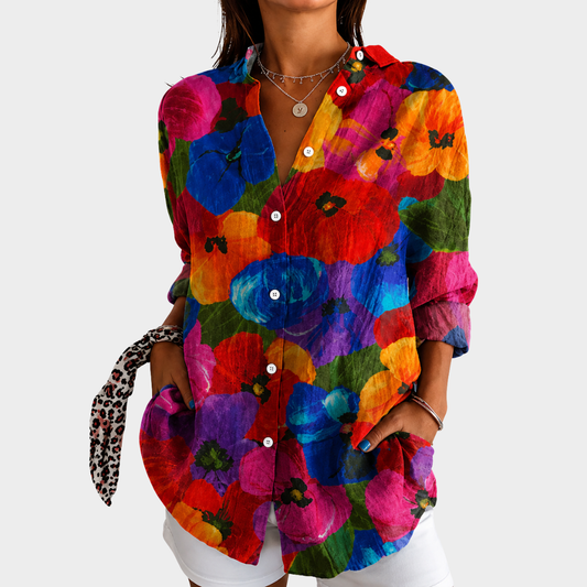 Blusa ligera con estampado colorido