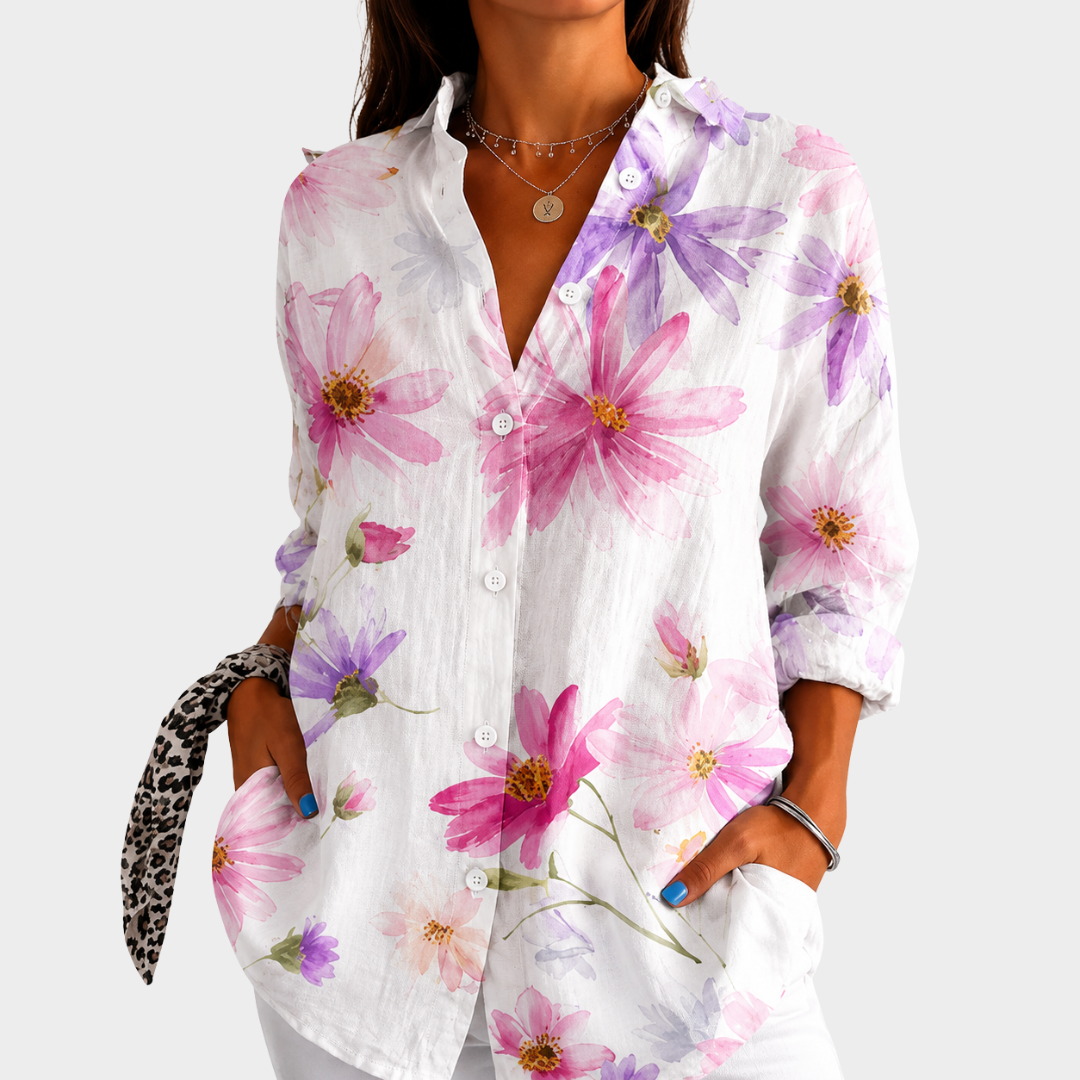 Blusa ligera con estampado colorido
