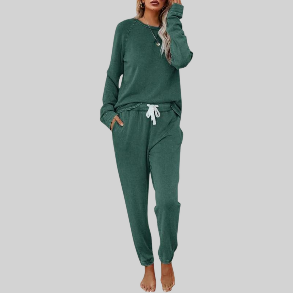JOCELYN™ - Conjunto informal de manga larga con pantalón deportivo