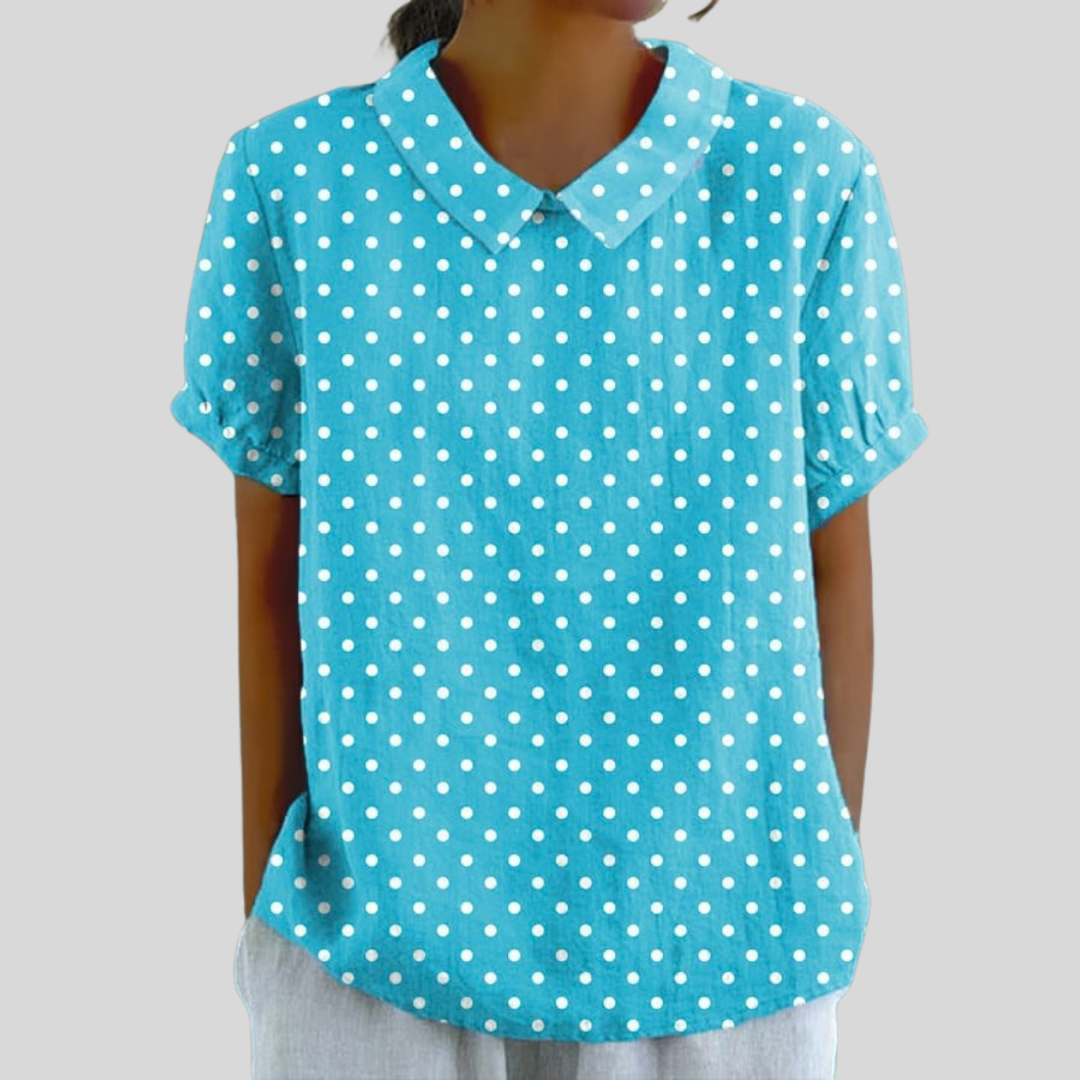 Lucette | Blusa a lunares turquesa