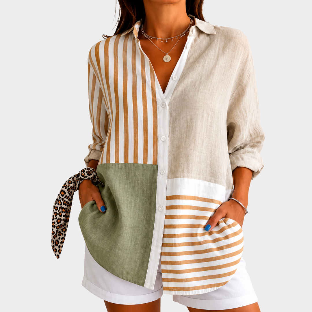 Blusa ligera con estampado colorido