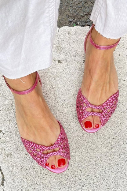 Sandalias cómodas trenzadas doradas Isadora