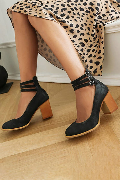 Ariana | Zapatos de tacón con triple hebilla