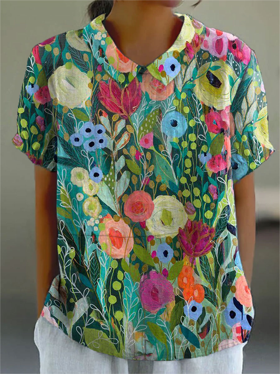 Margarita | Blusa artística con estampado floral