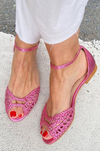 Sandalias cómodas trenzadas doradas Isadora