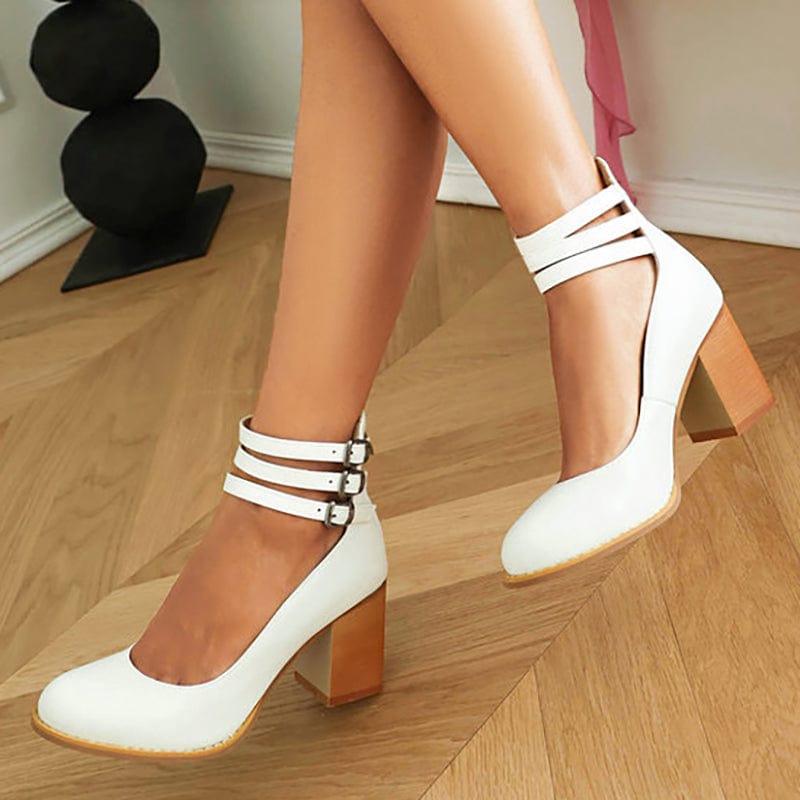 Ariana | Zapatos de tacón con triple hebilla