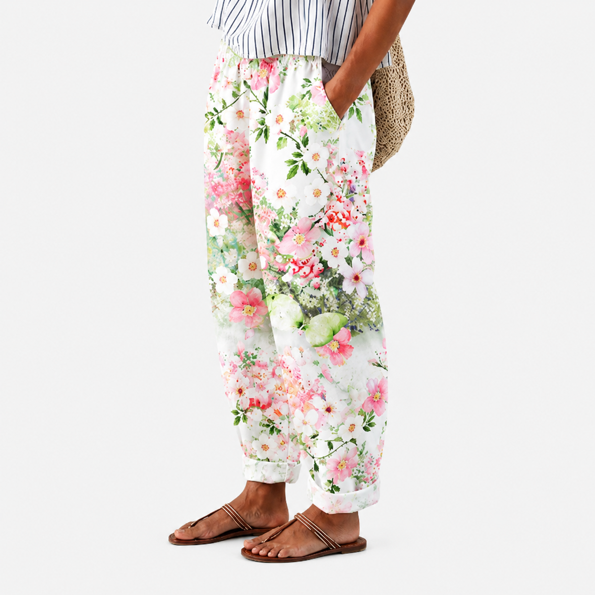 Pantalones cómodos florecientes