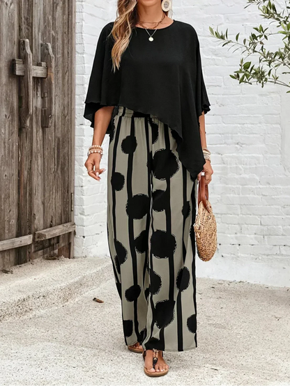 Valeriana™ | Conjunto de top asimétrico y pantalón estilo boho