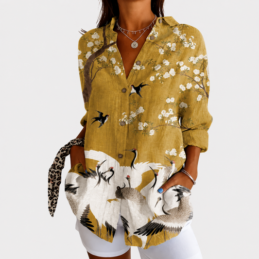 Blusa ligera con estampado colorido