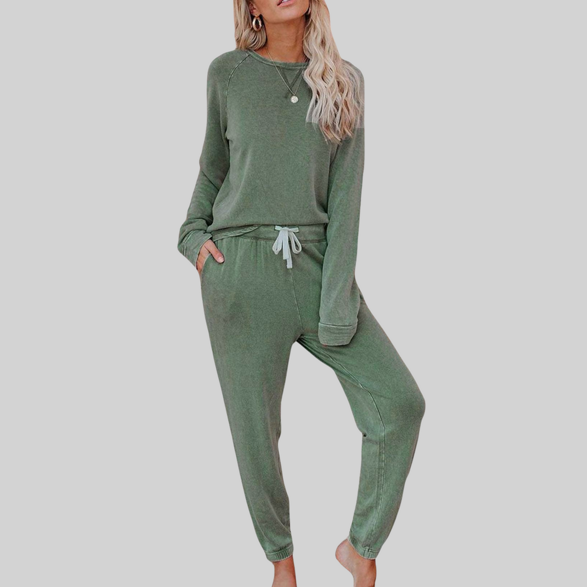 JOCELYN™ - Conjunto informal de manga larga con pantalón deportivo