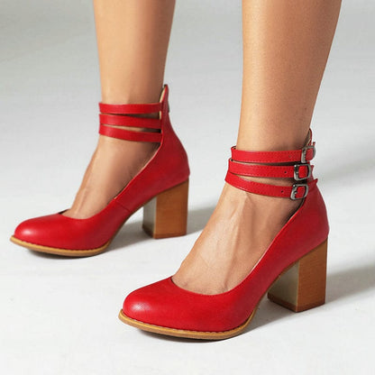 Ariana | Zapatos de tacón con triple hebilla