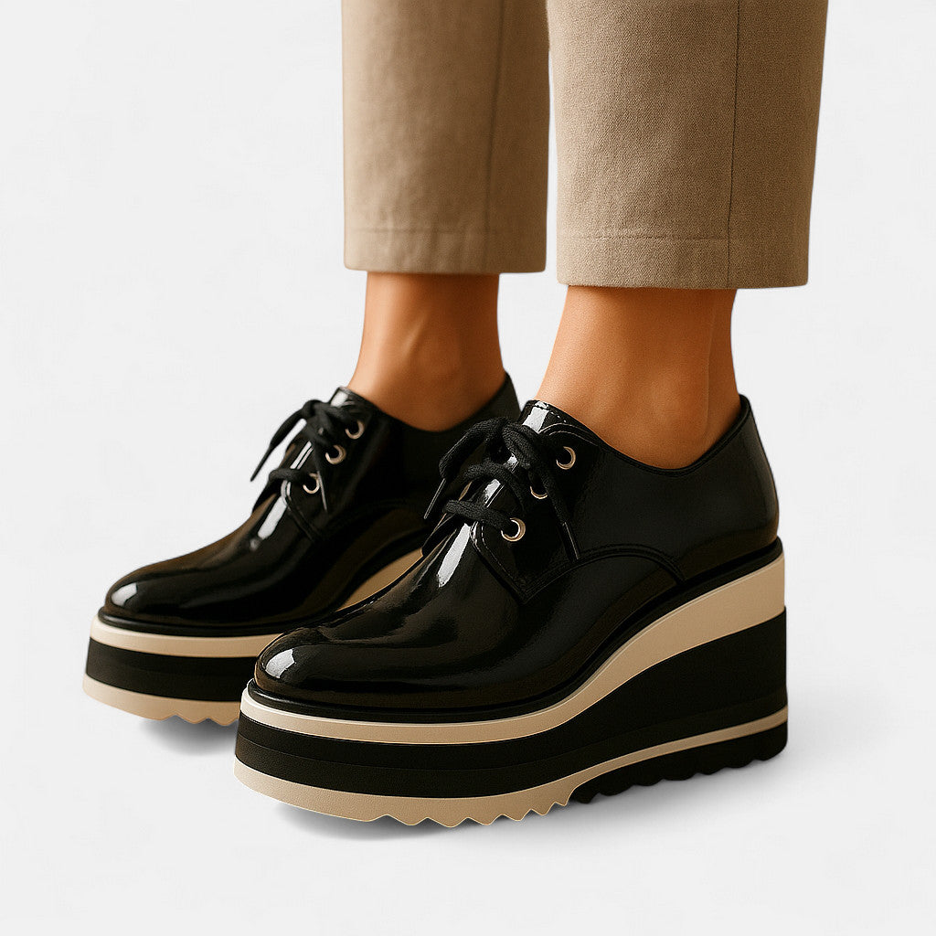 Zapatos Derby ortopédicos Chiara con suela alta