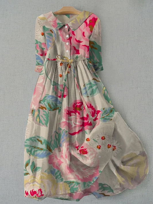 Madeleine | Elegante vestido floral en tonos pastel