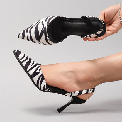 Fatima | Zapatos de tacón con tira trasera y estampado animal