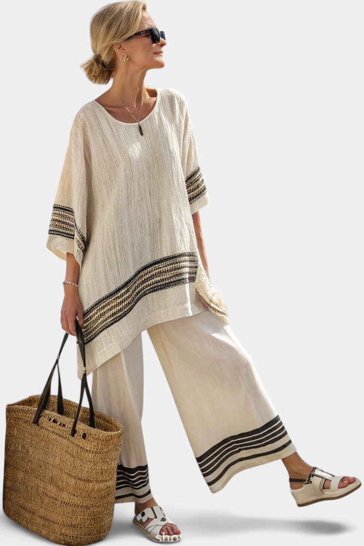 Hélène | Conjunto de lino natural y confortable