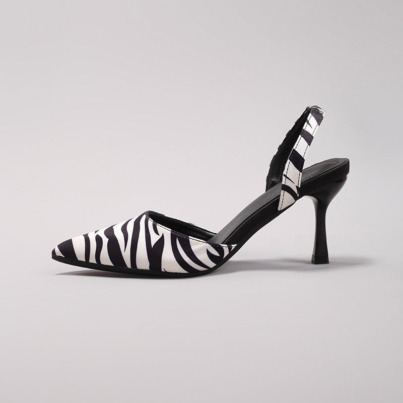 Fatima | Zapatos de tacón con tira trasera y estampado animal