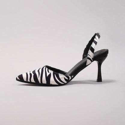 Fatima | Zapatos de tacón con tira trasera y estampado animal