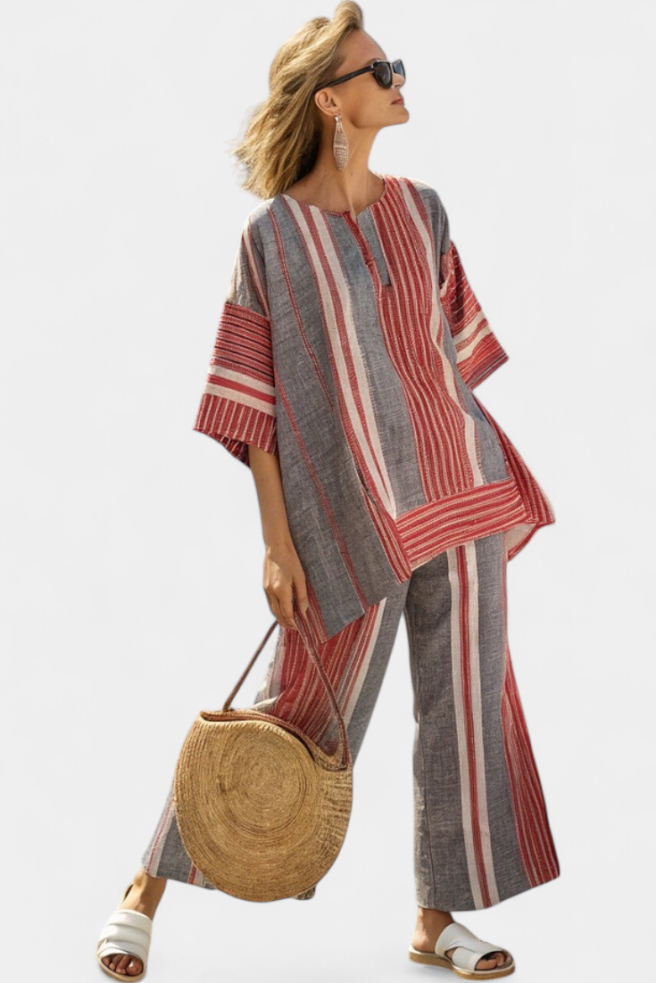 Bravine | Ropa de cama de lino elegante color coral